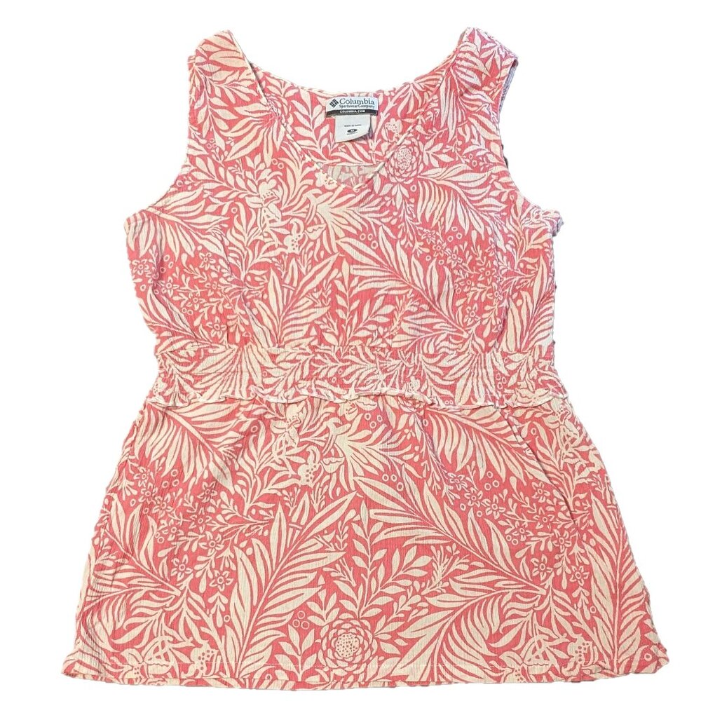 Columbia Pink Floral Cotton Top Size M